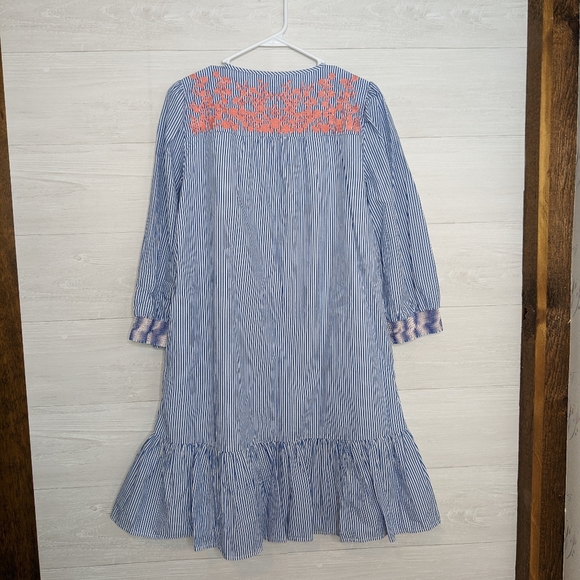 J. Crew Embroidered popover cotton dress with ruffle hem Size S - Picture 6 of 11